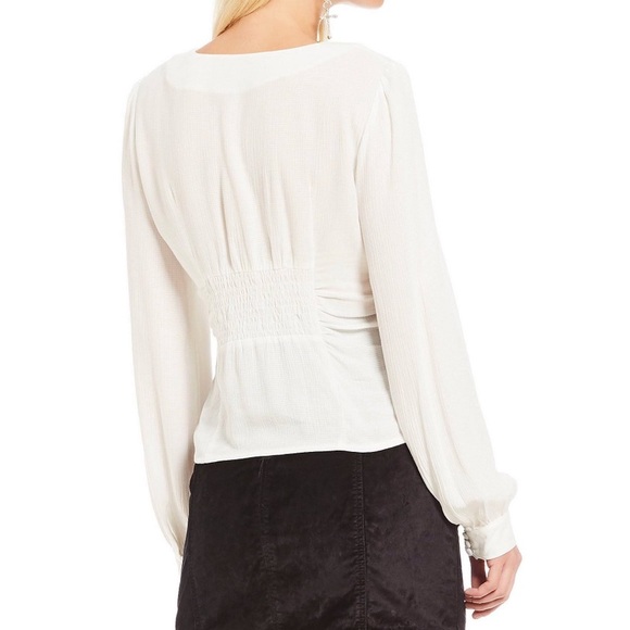 Free People white linen top Boho - Picture 3 of 4